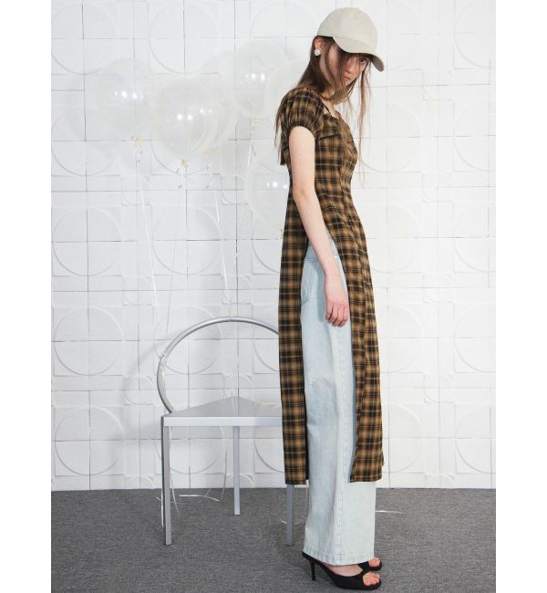 CALNAMUR「２ＷＡＹチェックロングワンピース」|ワンピース|