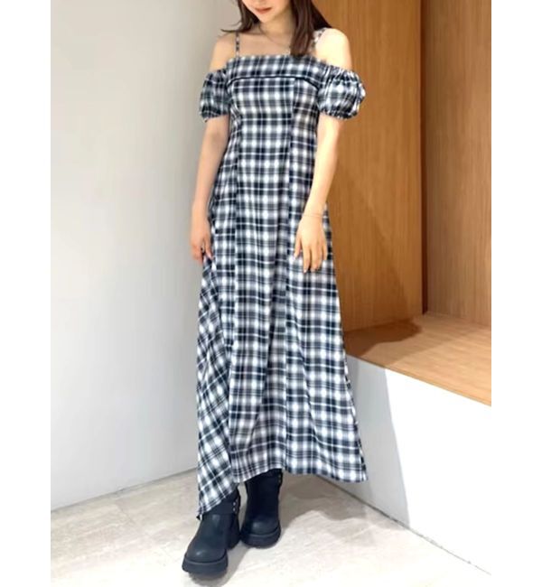 CALNAMUR「２ＷＡＹチェックロングワンピース」|ワンピース|ダークミックス