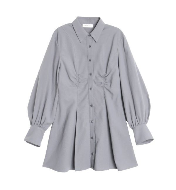 CALNAMUR「ギャザリングシャツミニワンピース」|ワンピース|