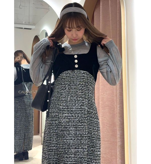 CALNAMUR「クラシックツイードロングワンピース」|ワンピース|