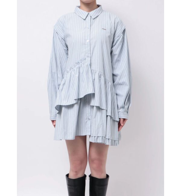 CALNAMUR「ストライプティアードワンピース」|ワンピース|