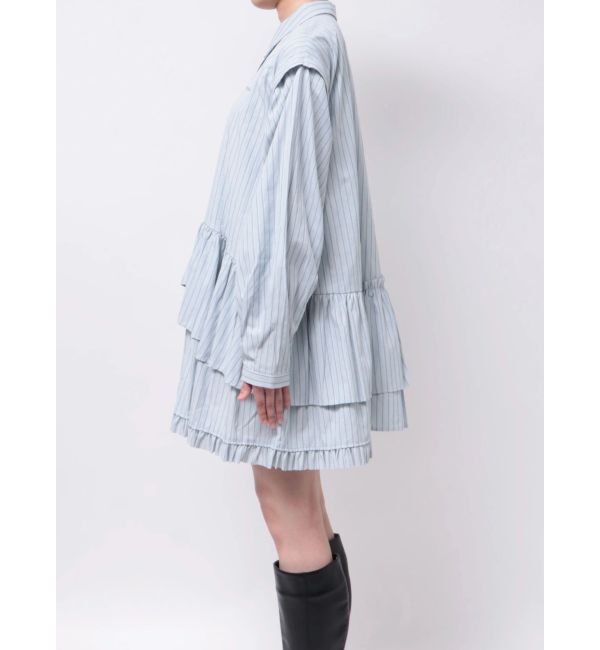 CALNAMUR「ストライプティアードワンピース」|ワンピース|