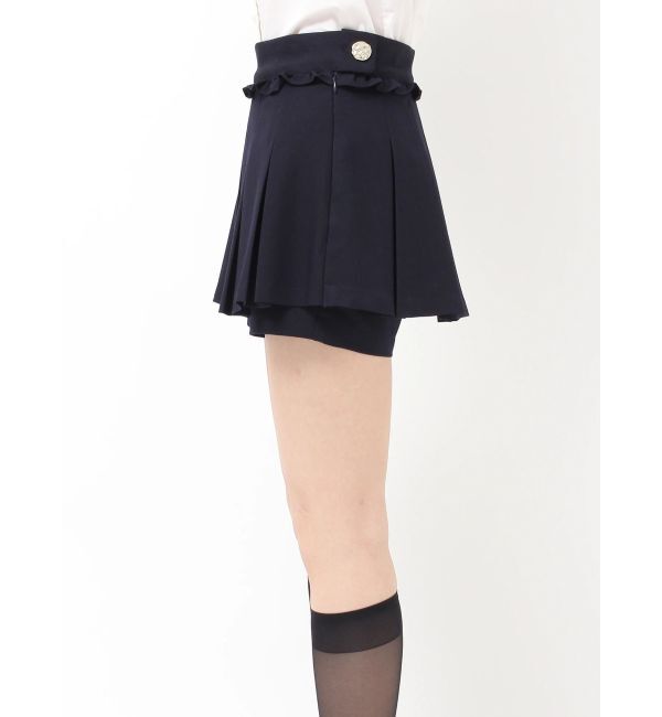 CALNAMUR「タックプリーツレイヤードミニパンツ」|スカート|