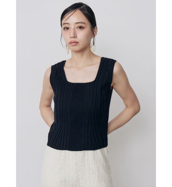 MURUA「スクエアキーネックリブニットタンク」|タンクトップ|
