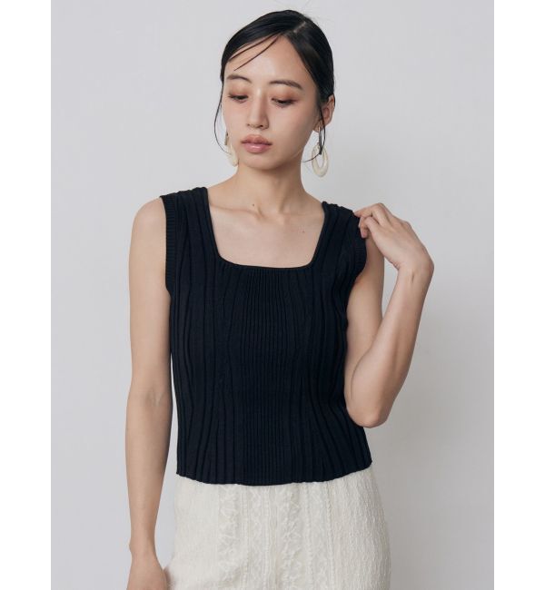 MURUA「スクエアキーネックリブニットタンク」|タンクトップ|