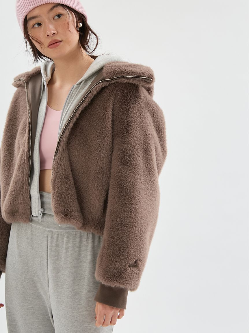 emmi atelier「【W&T】ファーライクフーディーブルゾン」|ブルゾン・スタジャン|