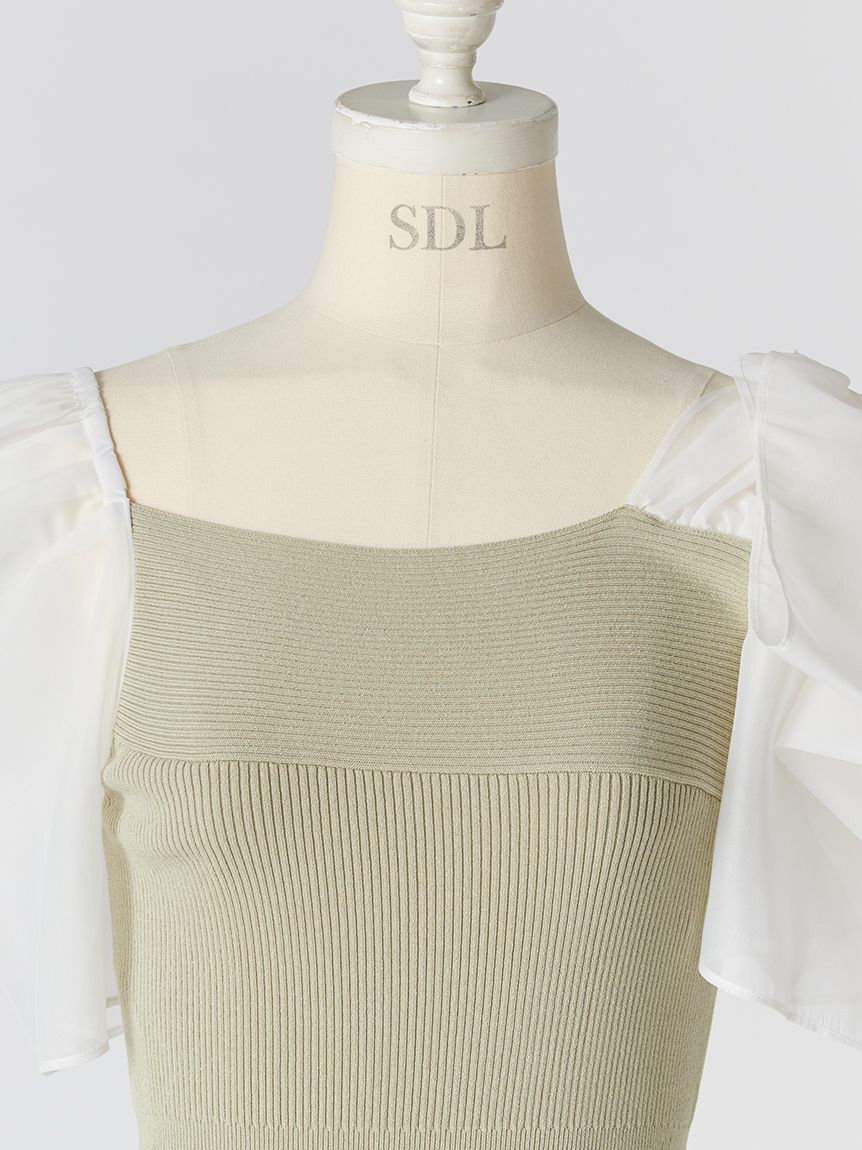 SNIDEL「Sustainableリボンライクドッキングニットワンピース」|ワンピース|