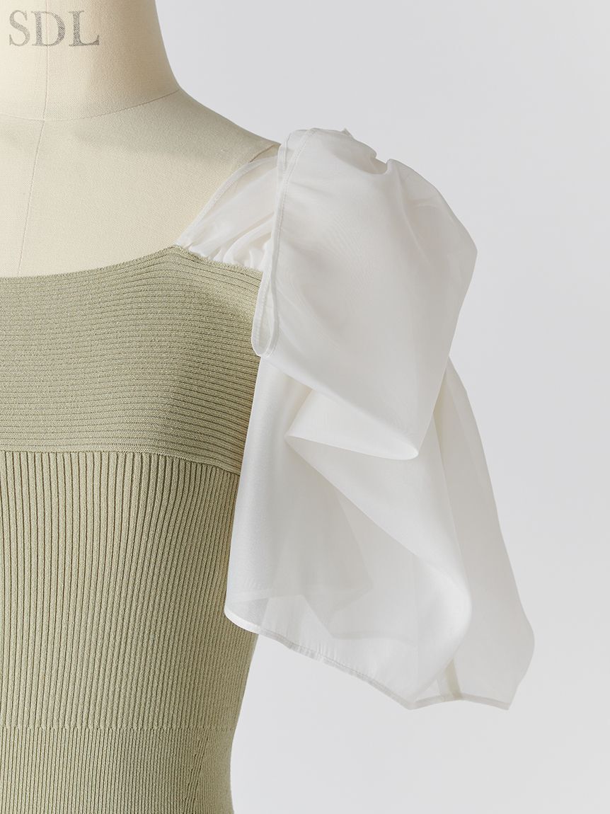SNIDEL「Sustainableリボンライクドッキングニットワンピース」|ワンピース|