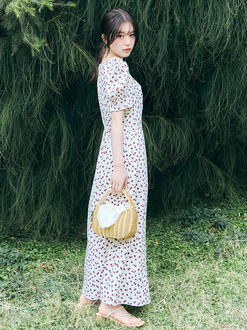 SNIDEL「【販路限定サイズあり】Sustainableフルーツプリントワンピース」|ワンピース|
