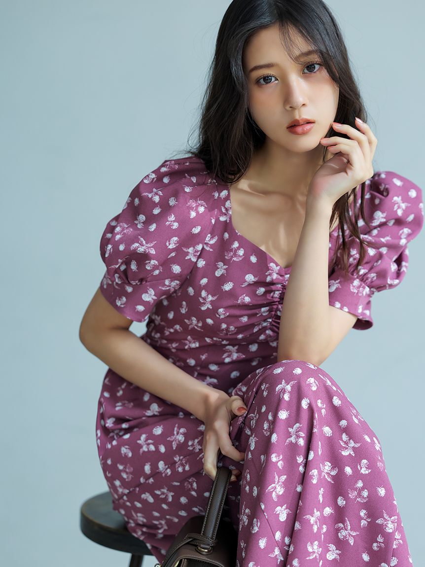 SNIDEL「【販路限定サイズあり】Sustainableフルーツプリントワンピース」|ワンピース|
