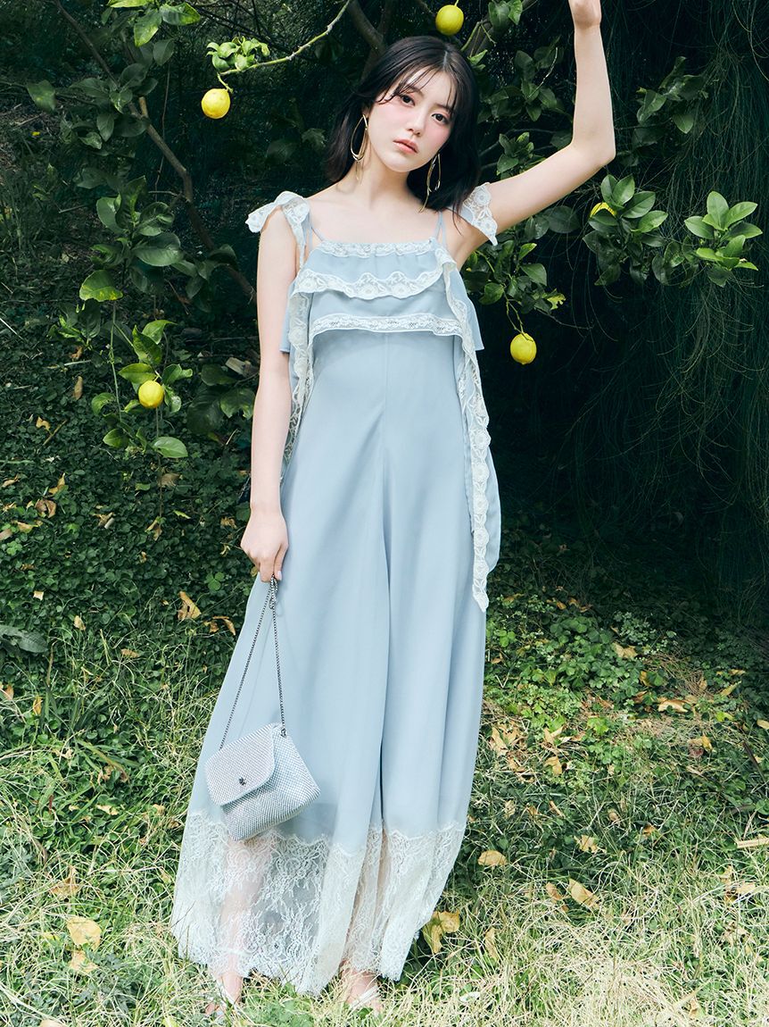 SNIDEL「シルキーシフォンレースキャミワンピース」|ワンピース|