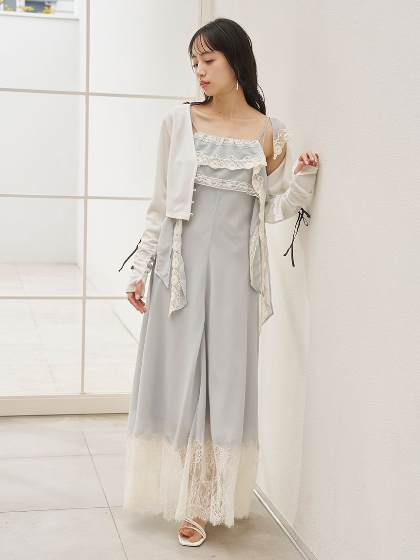 SNIDEL「シルキーシフォンレースキャミワンピース」|ワンピース|