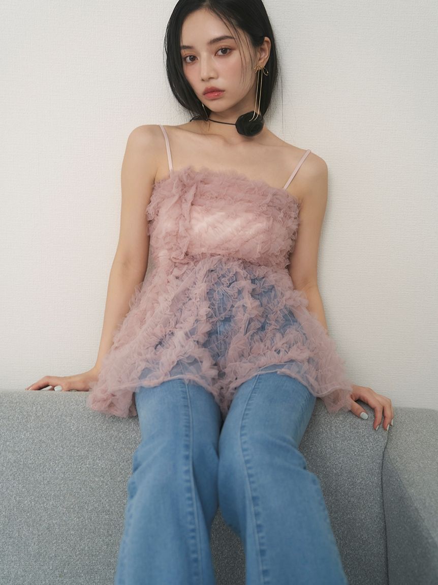 チュール刺繍ベアペプラムトップス（SNIDEL）｜ルミネのファッション