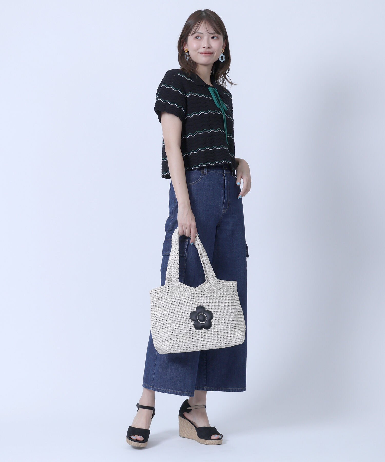MARY QUANT「クロッシェラフィアライク トート」|トートバッグ|