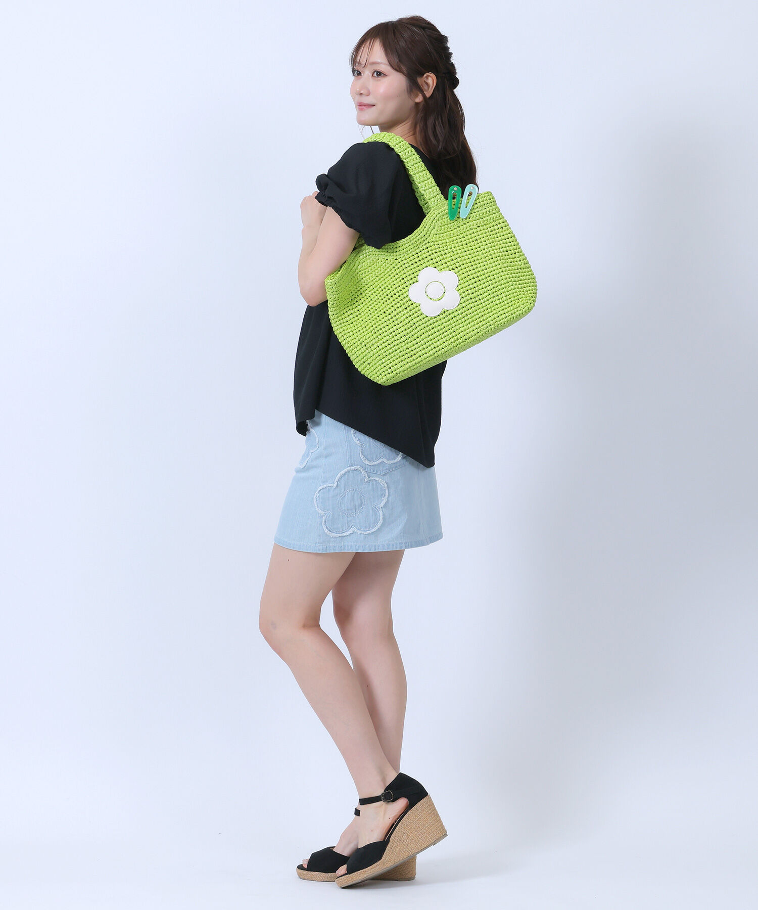MARY QUANT「クロッシェラフィアライク トート」|トートバッグ|