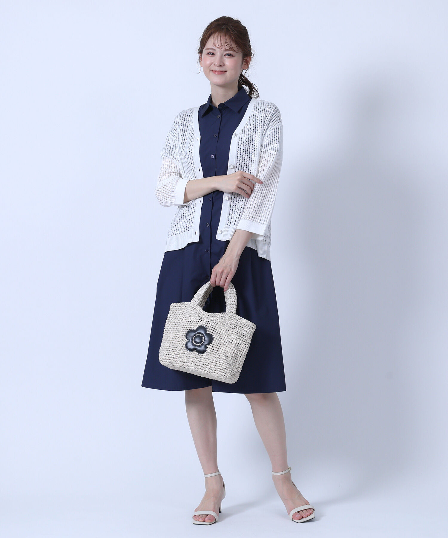 MARY QUANT「クロッシェラフィアライク ミニトート」|トートバッグ|