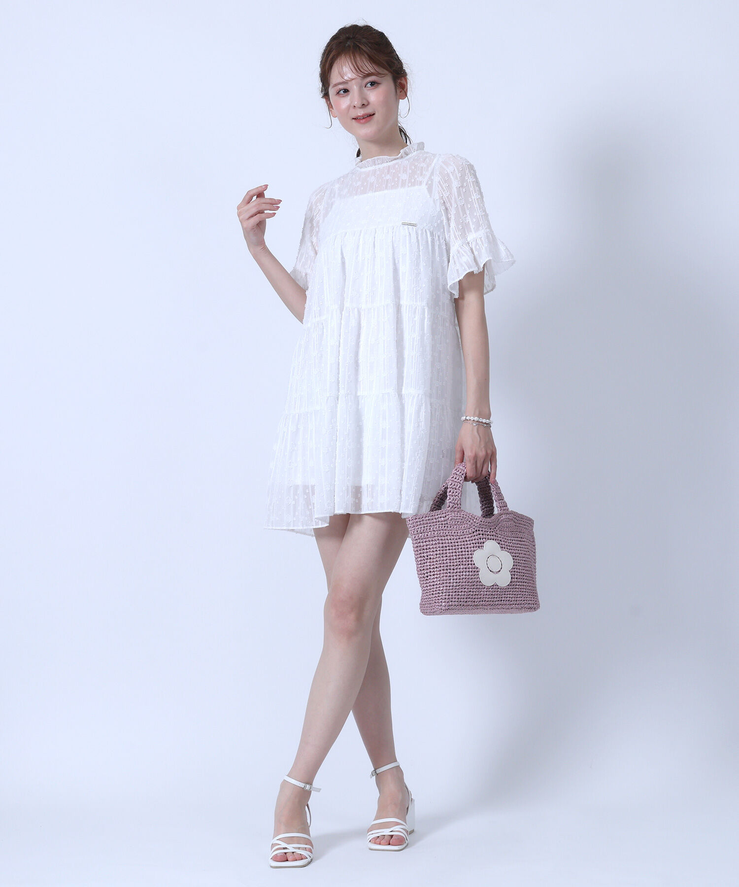MARY QUANT「クロッシェラフィアライク ミニトート」|トートバッグ|