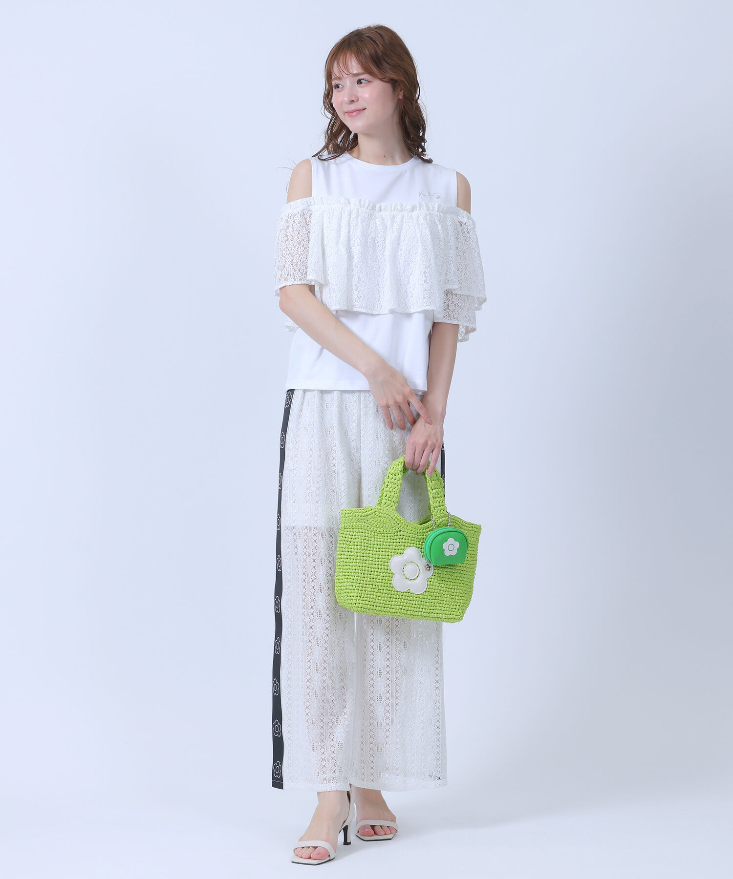 MARY QUANT「クロッシェラフィアライク ミニトート」|トートバッグ|