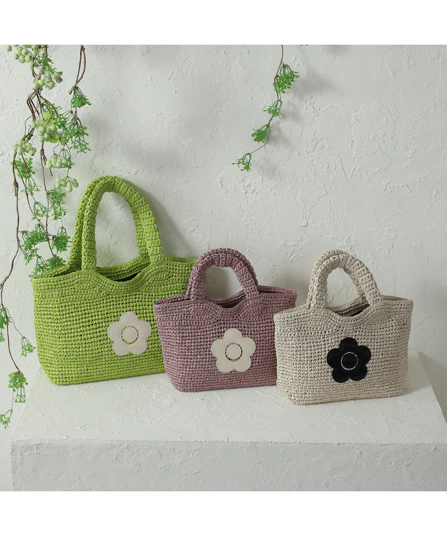 MARY QUANT「クロッシェラフィアライク ミニトート」|トートバッグ|