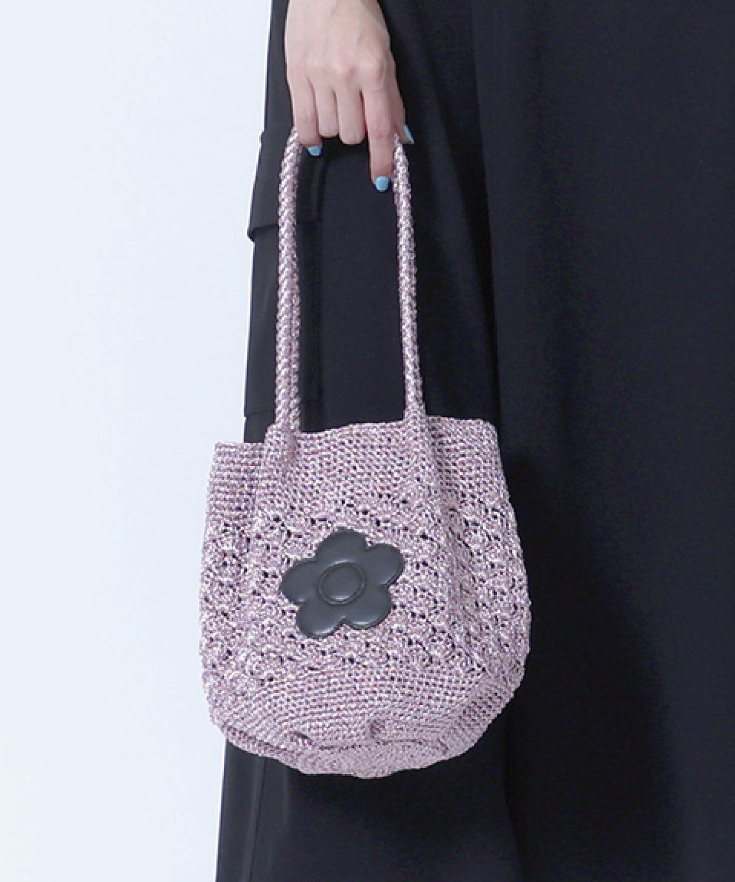 MARY QUANT「ラメクロッシェ ミニトート」|トートバッグ|ピンク