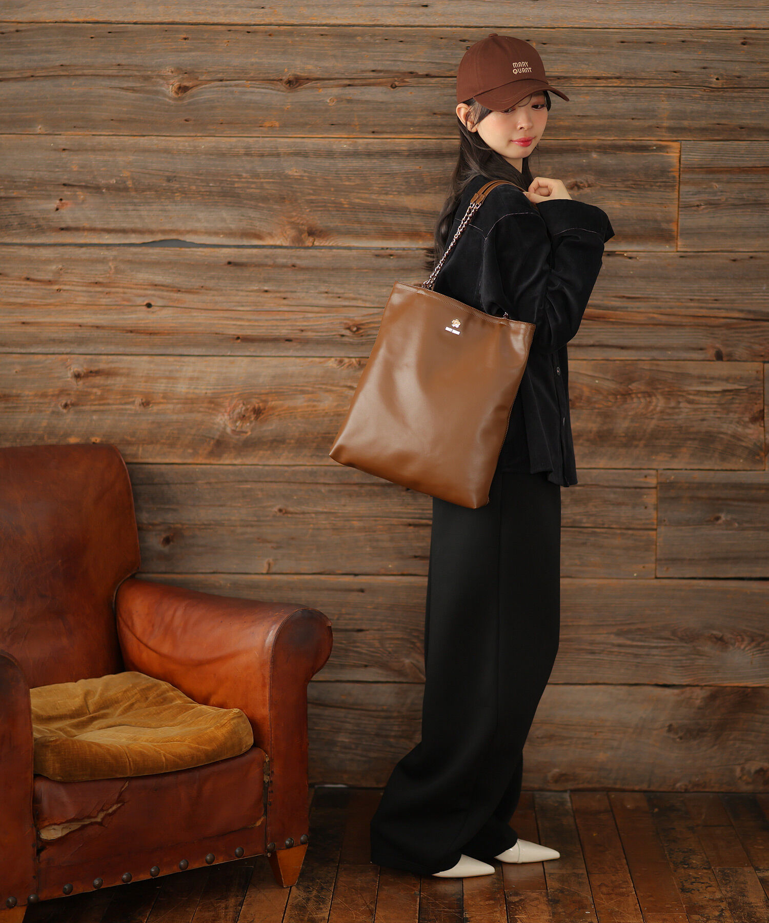 MARY QUANT「ロゴメタルチェーン トート」|トートバッグ|