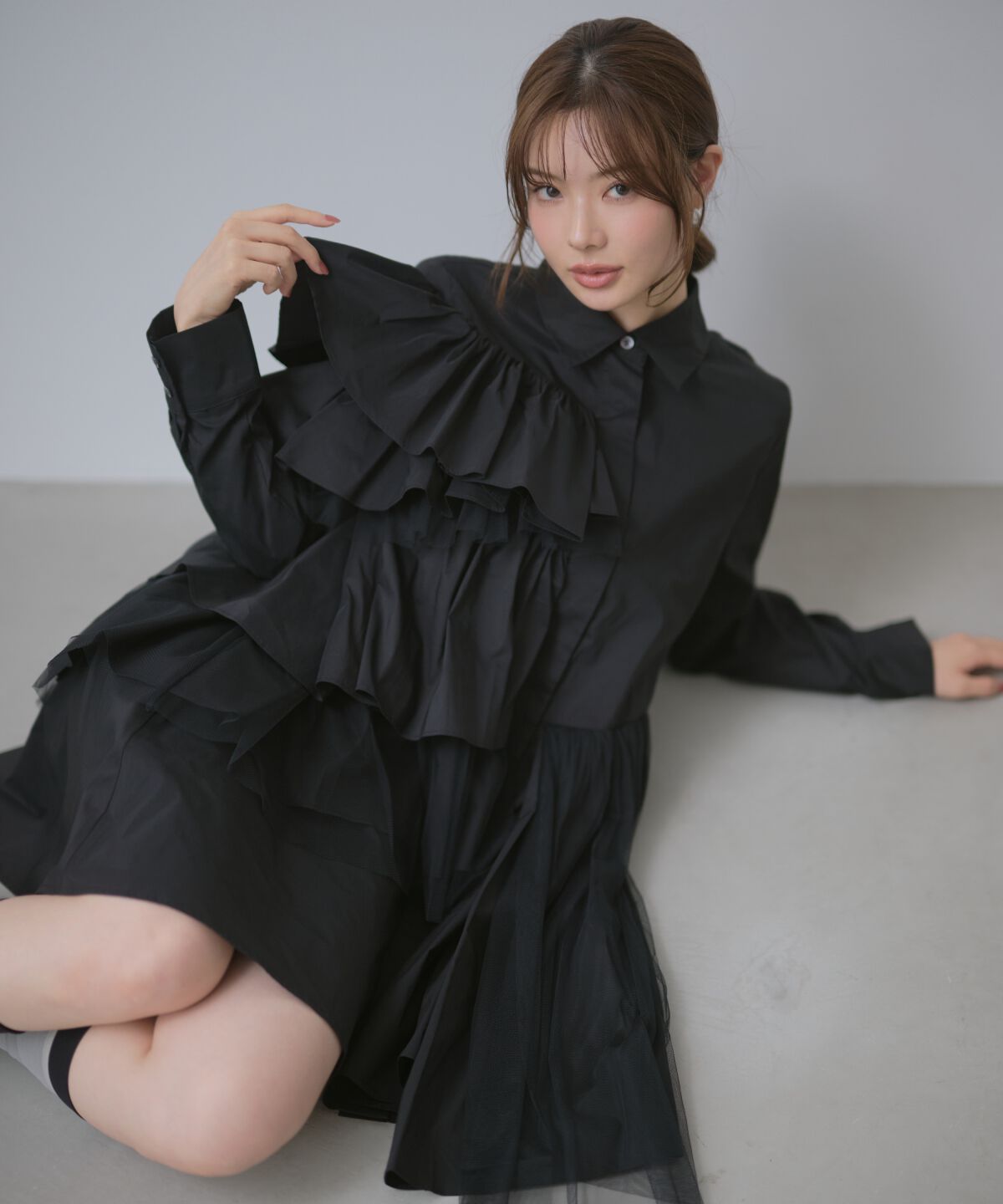アンドクチュール「アシメラッフルミニワンピース」|ワンピース|