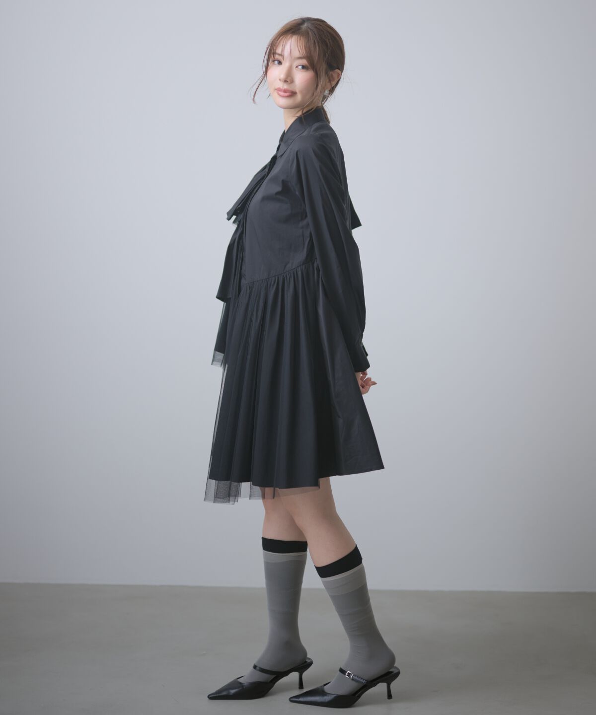アンドクチュール「アシメラッフルミニワンピース」|ワンピース|