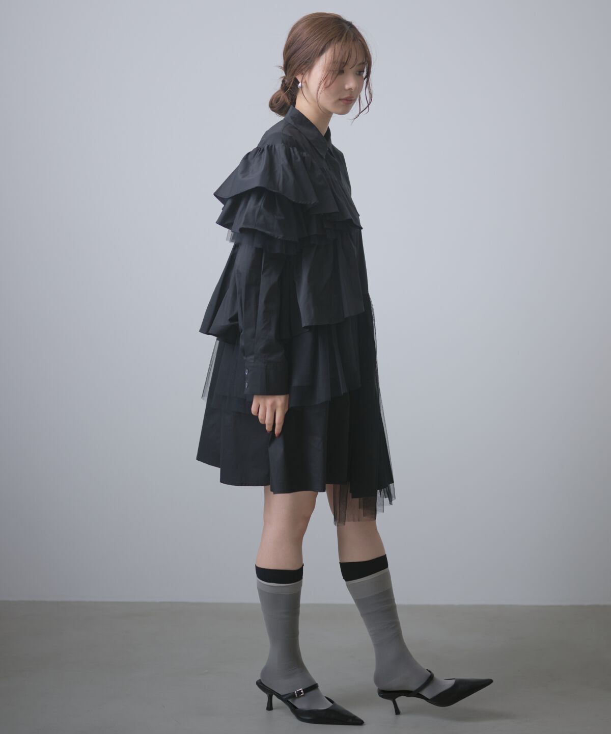 アンドクチュール「アシメラッフルミニワンピース」|ワンピース|