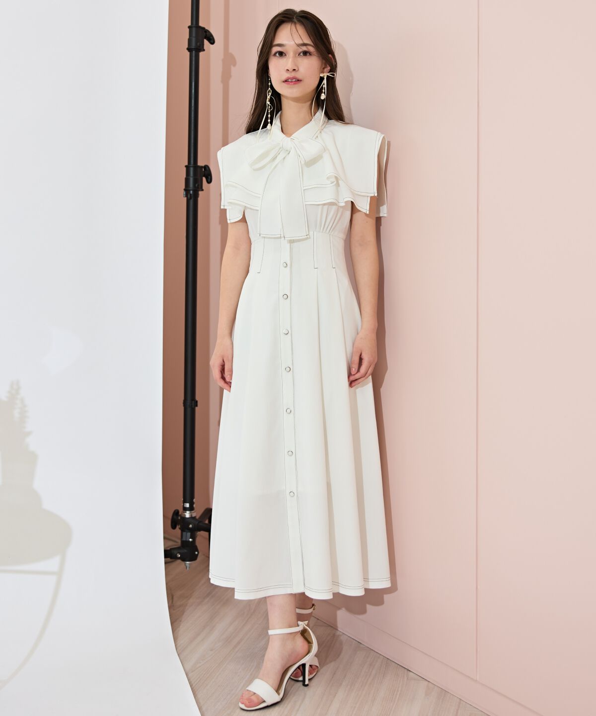 WILLSELECTION「スクエアラッフルシャツワンピース」|ワンピース|