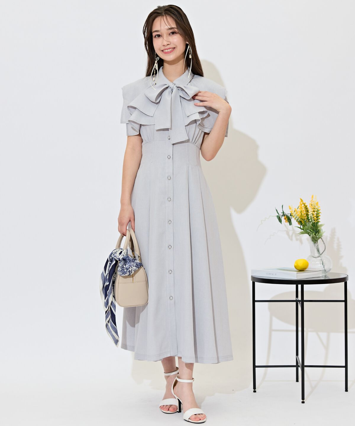 WILLSELECTION「スクエアラッフルシャツワンピース」|ワンピース|