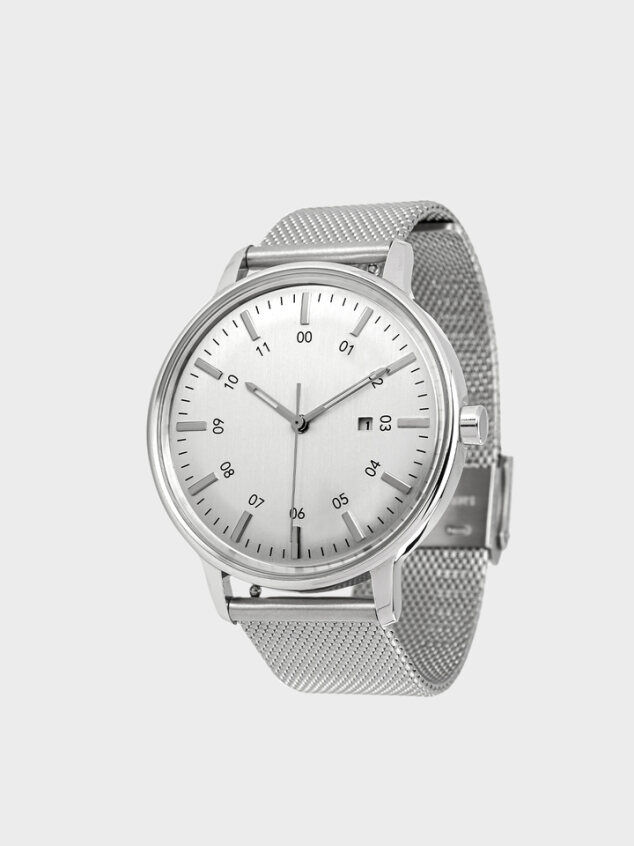 sazare「<sazare (ｻｻﾞﾚ) > 38mm SK01 1970/ SS SILVER MIRROR FINISH/ SILVER INDEX DIAL/ SILVER MESH」|腕時計|