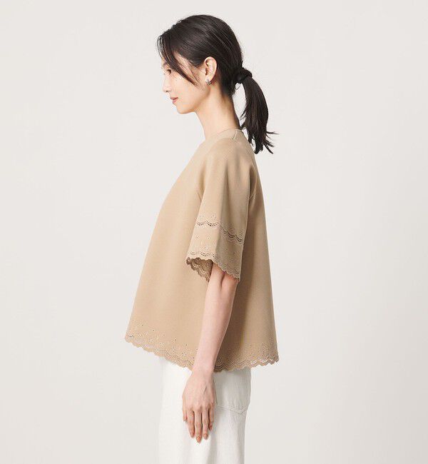 UNITED ARROWS「カットワーク スカラップ プルオーバー ニット ‐ウォッシャブル‐」|ニット・セーター|