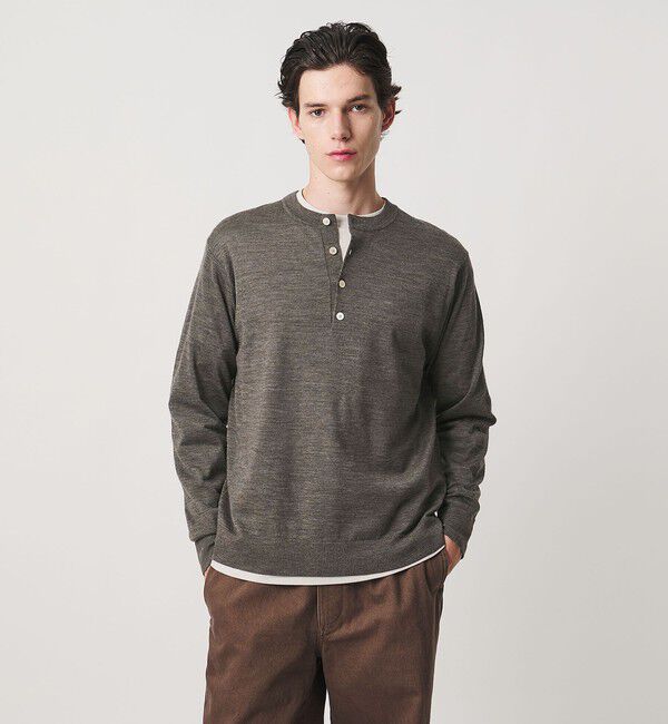 UNITED ARROWS「アルパカ/ウール ヘンリーネック ニット」|ニット・セーター|MOCA