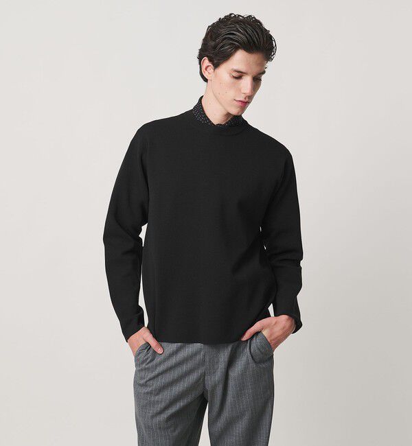 UNITED ARROWS「フォーシーズンズ ミラノリブ クルーネック ニット」|ニット・セーター|BLACK