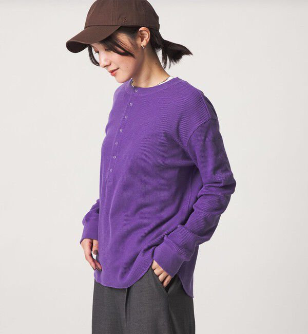 UNITED ARROWS green label relaxing「【WEB限定】＜at ease＞ワッフル ヘンリーネック ロングスリーブ カットソー」|Tシャツ・カットソー|