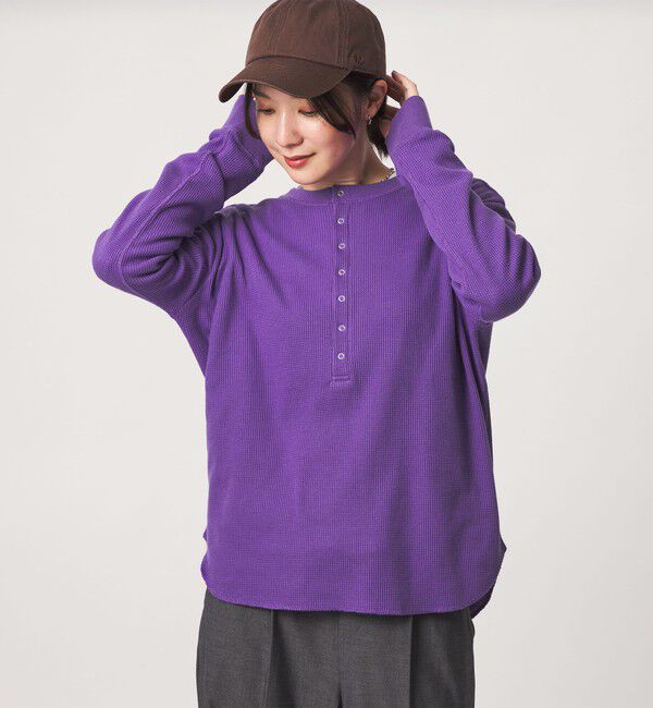 UNITED ARROWS green label relaxing「【WEB限定】＜at ease＞ワッフル ヘンリーネック ロングスリーブ カットソー」|Tシャツ・カットソー|