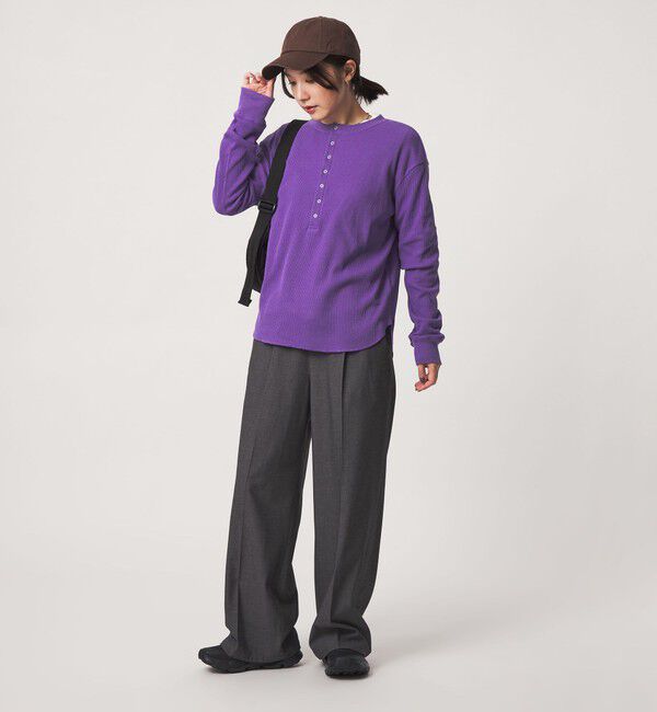 UNITED ARROWS green label relaxing「【WEB限定】＜at ease＞ワッフル ヘンリーネック ロングスリーブ カットソー」|Tシャツ・カットソー|