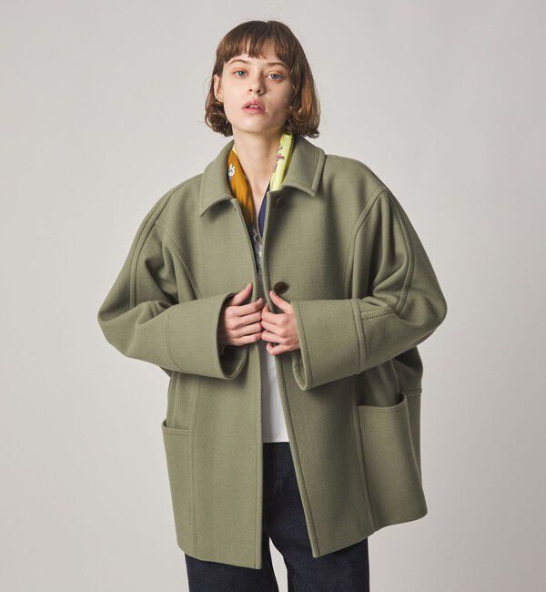STEVEN ALAN「＜Steven Alan＞ウール ショート コート」|ステンカラーコート|OLIVE