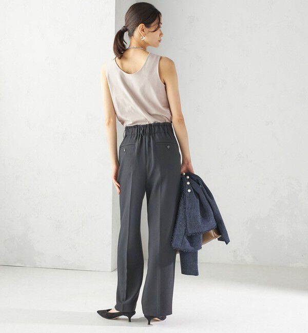 SHIPS for women「〈手洗い可能〉2WAY サテン &times; カットソー スクエア タンクトップ」|タンクトップ|