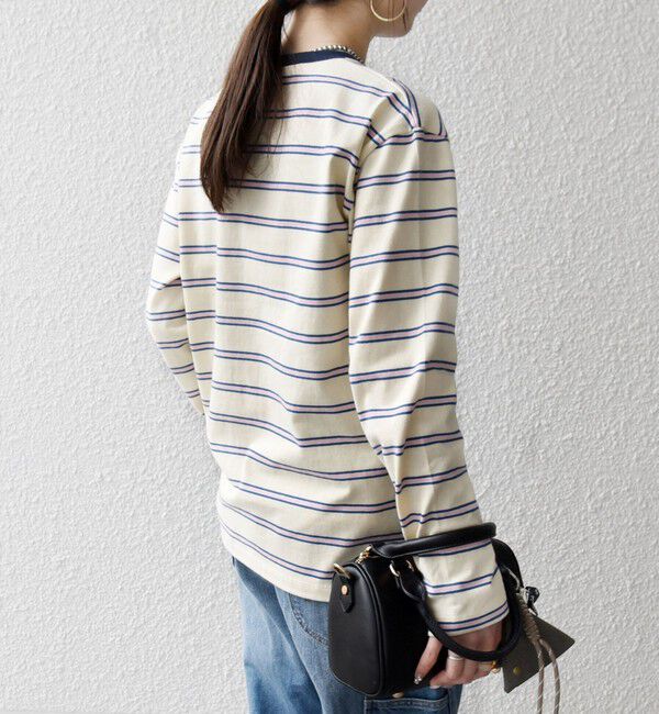 SHIPS any「SHIPS any:〈洗濯機可能〉マルチボーダー リンガー ロンTEE」|Tシャツ・カットソー|