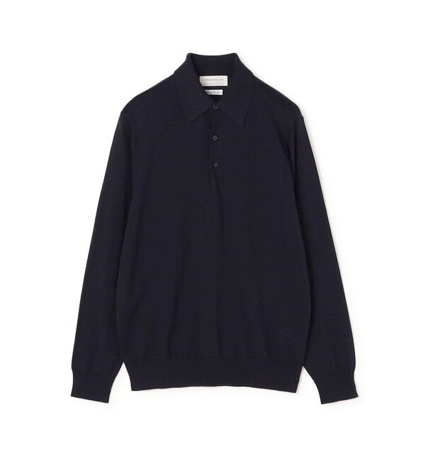 TOMORROWLAND MENS「TOMORROWLAND tricot スーパーファインメリノウール ニットポロ S-WOOL」|ポロシャツ|69 ネイビー