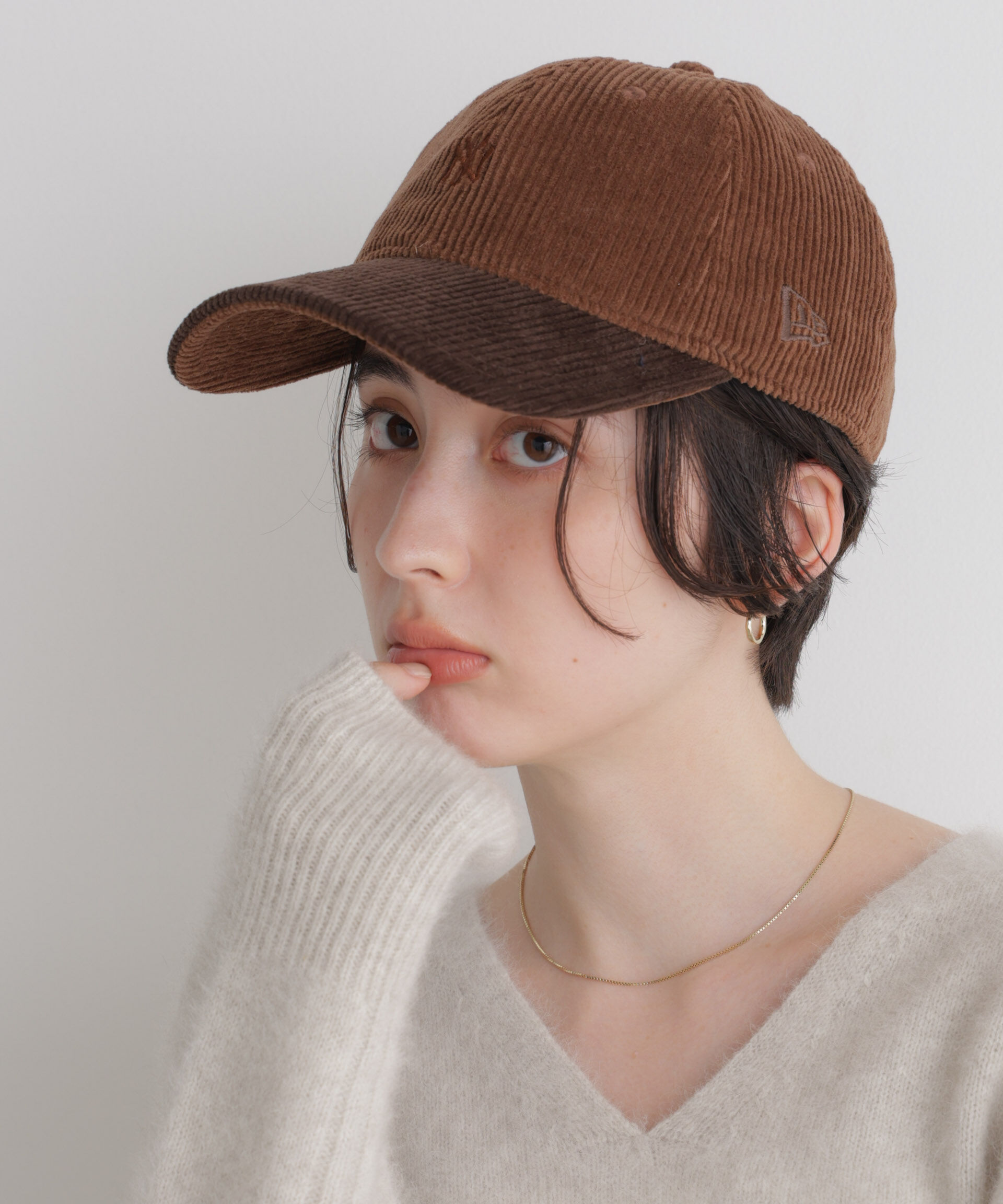NANO universe「NEW ERA(R)/別注 CC NEYYAN MINILOGO corduroy」|キャップ・キャスケット|ブラウン