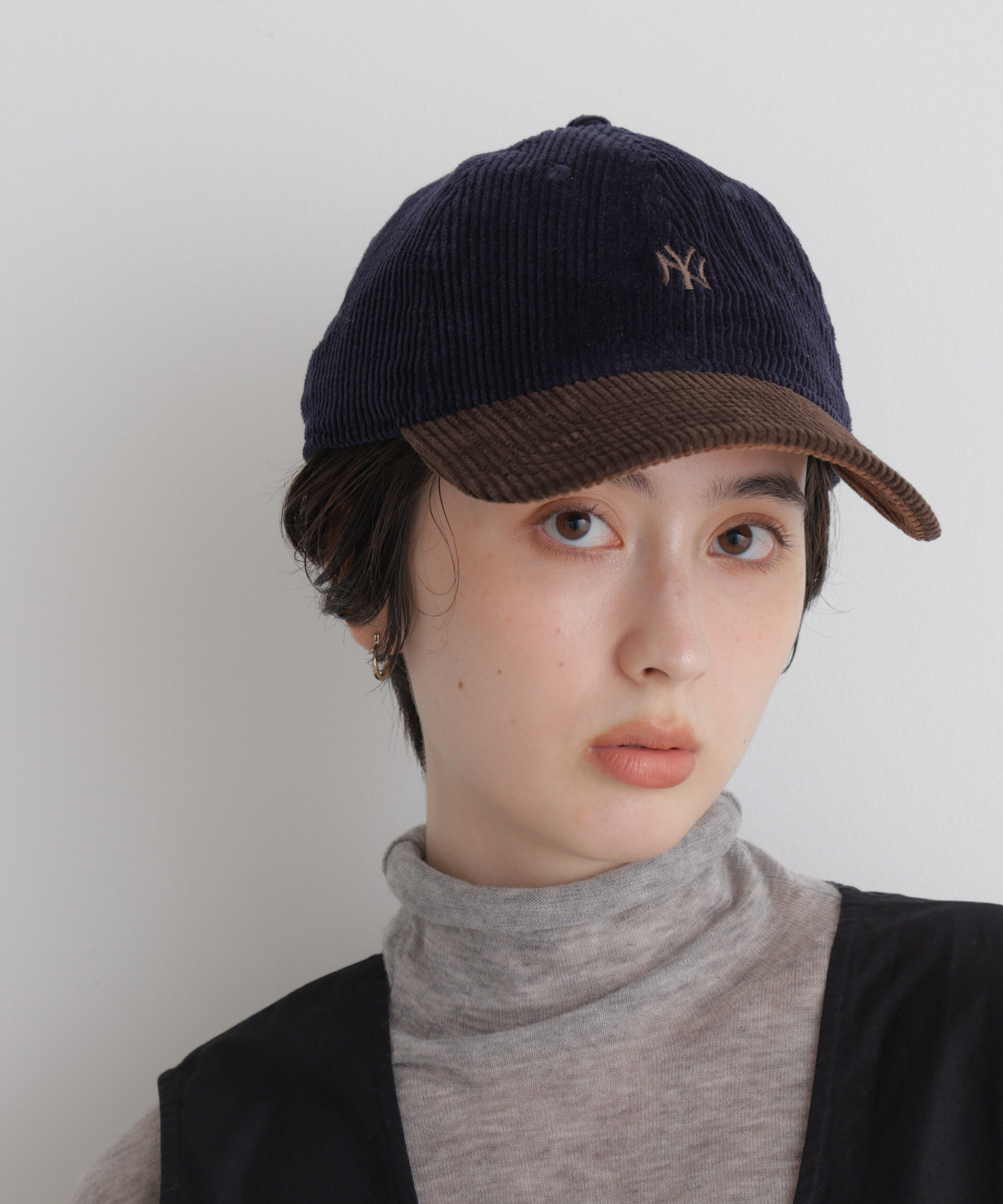 NANO universe「NEW ERA(R)/別注 CC NEYYAN MINILOGO corduroy」|キャップ・キャスケット|ネイビー