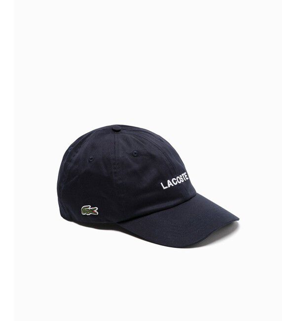 LACOSTE「ブランドネームロゴ刺繍エッセンシャルキャップ」|キャップ・キャスケット|ネイビー