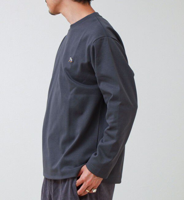 GLOSTER「【フレブル刺繍】フレンチブルドッグ刺繍 杢ダンボールロンT」|Tシャツ・カットソー|
