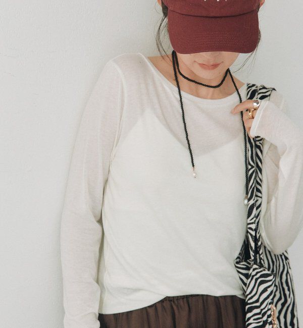  「シルクブレンドボートTee」|Tシャツ・カットソー|オフホワイト