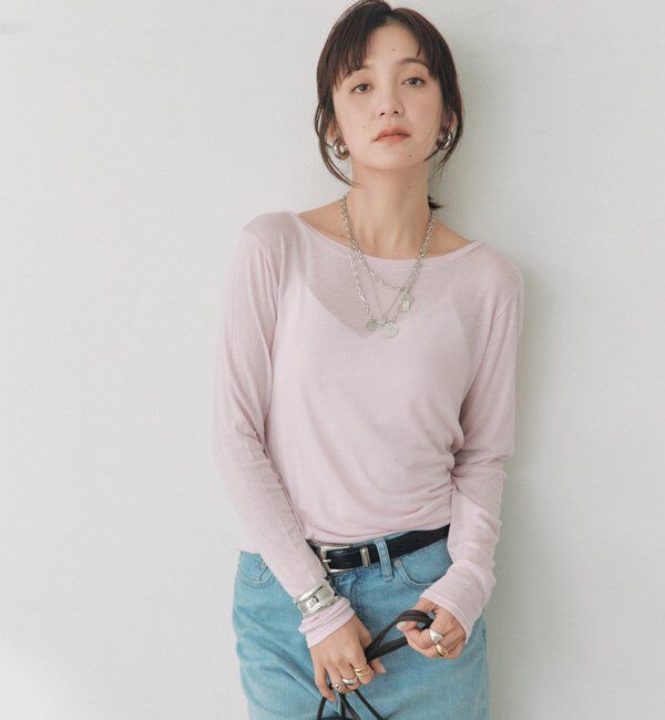  「シルクブレンドボートTee」|Tシャツ・カットソー|