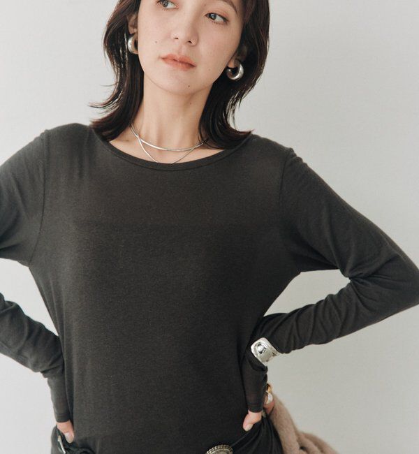  「シルクブレンドボートTee」|Tシャツ・カットソー|
