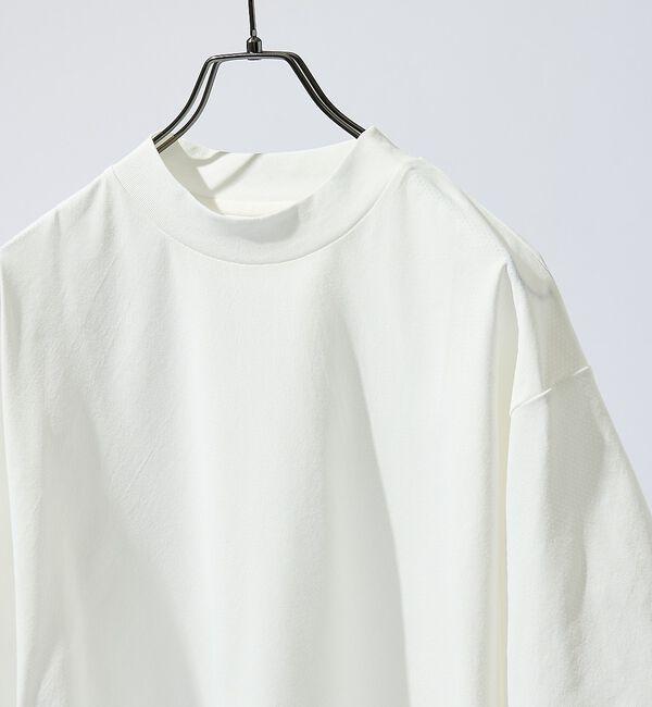 ABAHOUSE「【通気・速乾・ストレッチ】モックネックTシャツ / BREEZE MESH」|Tシャツ・カットソー|ホワイト