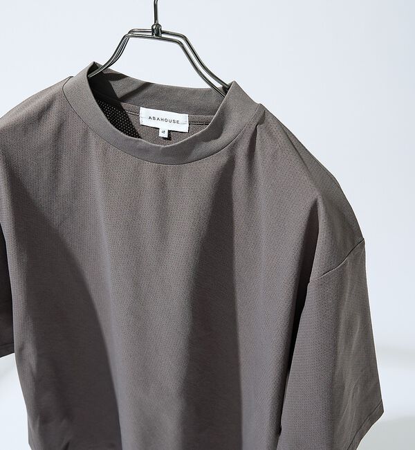 ABAHOUSE「【通気・速乾・ストレッチ】モックネックTシャツ / BREEZE MESH」|Tシャツ・カットソー|